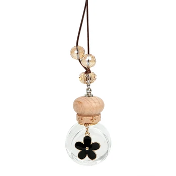 

LEEPEE Car-styling Car Hanging Perfume Bottle Empty Glass Bottle For Essential Oils Diffuser Fragrance Air Freshener