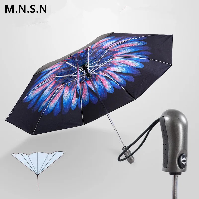Fashion Reverse Umbrella Rain Women Full Automatic Inverted Parasol