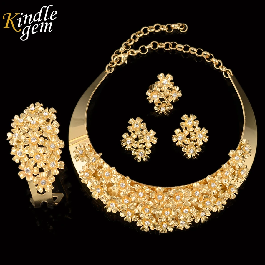 Brand Jewelry Design Trendy Dubai Gold Color Jewelry Set Elegant Costume Choker  Necklace Set Nigerian Wedding African Bead - Jewelry Sets - AliExpress