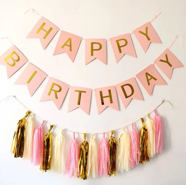HAPPY BIRTHDAY set Bunting party decorations baby birthday supplies