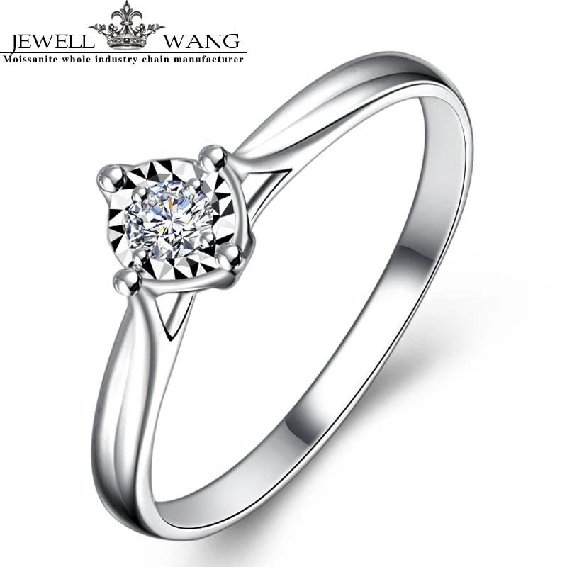 Ювелирное кольцо с бриллиантом 0.4CT 18 К белое золото карат легкое роскошное милое