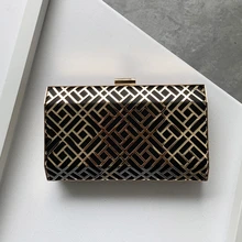 Женская Геометрическая вечерняя сумка, сумочка, металлическая Лоскутная сумка на плечо, Дамский дневной клатч, Свадебная вечерняя сумка, s мини сумка