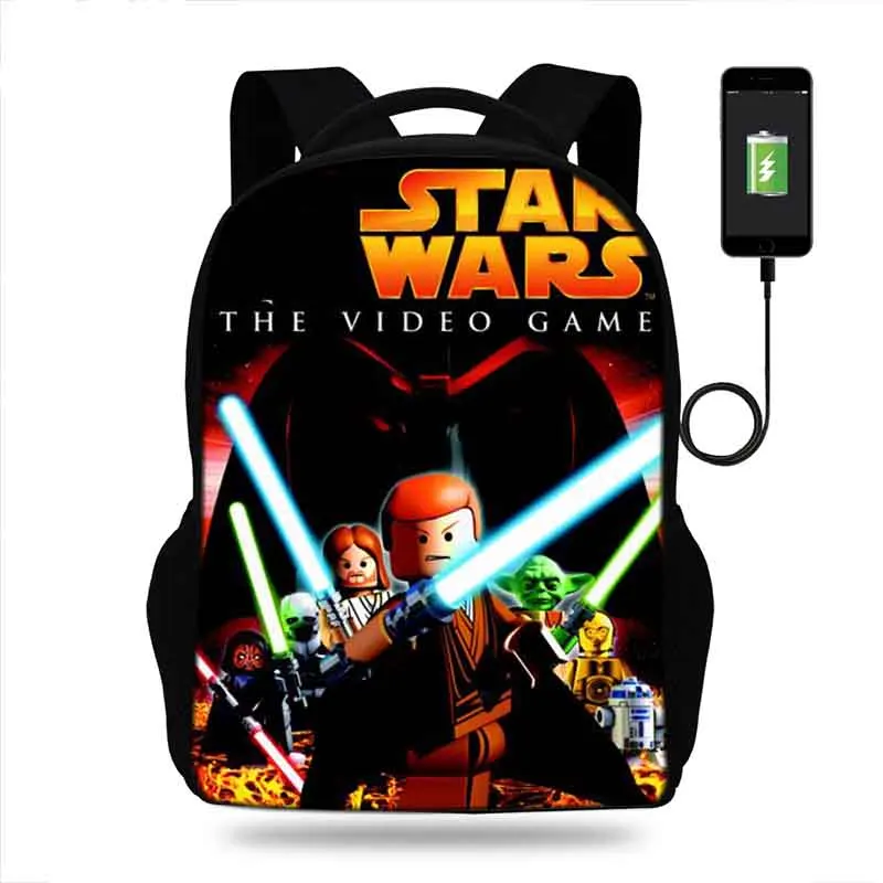 

Buleflyer Lego Star Wars The Video Game school bag orthopedic backpacks kids Bookbag for boys teenager students USB mochila