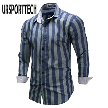 

Fashion Brand Striped Men Shirts Spring Autumn Long Sleeve Dress Shirts for Men Casual Turn Down Collar Cotton Camisa Masculina