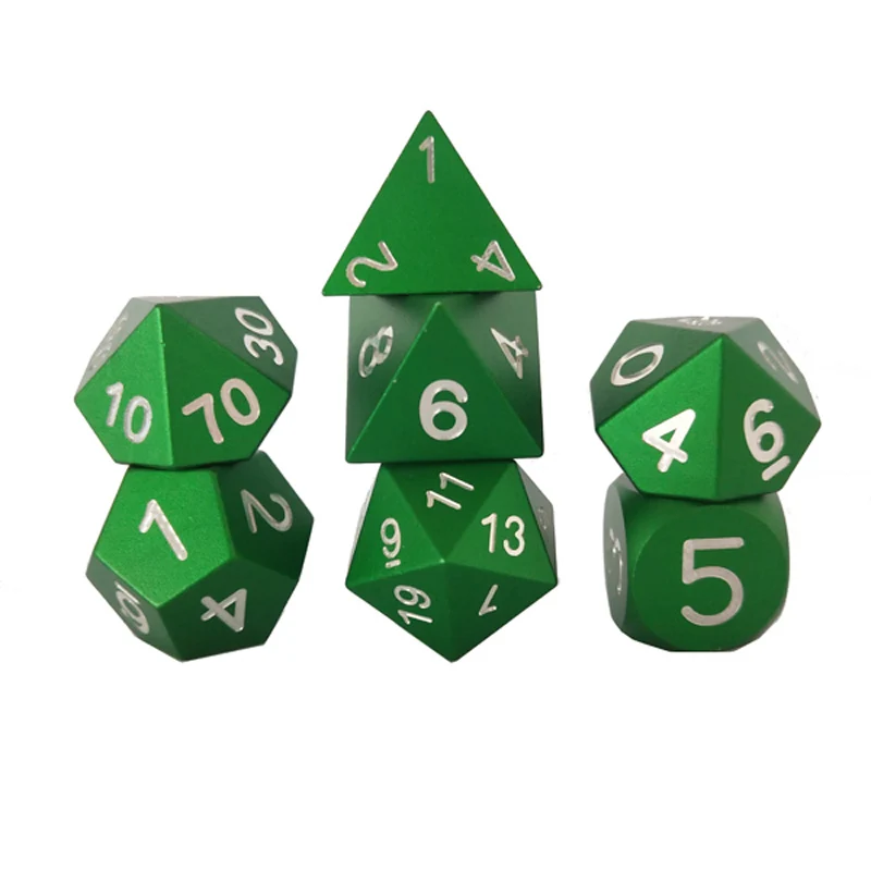 

Factory direct metal Dice CNC precision machining aluminum alloy Dice 7pcs / set of creative role-playing games dice D&D