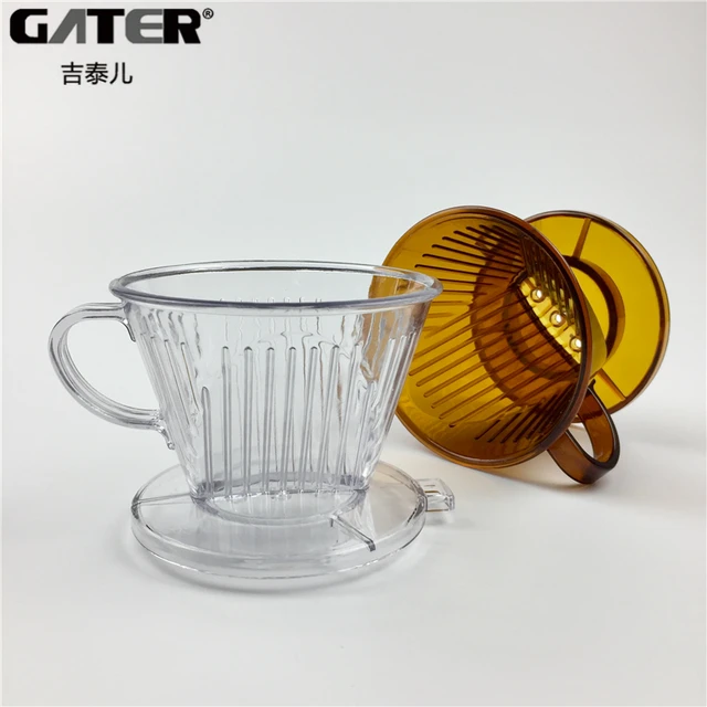 Cheap 1Pcs Reusable Coffee Filter Cup AS Resin Material Small Medium Coffee Tea Filters Cups Drip Bowls For V60 Coffee Dripper Tools