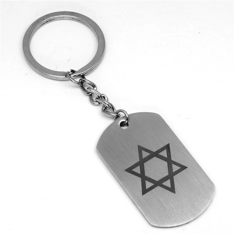 RONGQING 5pcs/lot stainless steel 316l chain Hexagram cosplay Hot Games Vintage Anime Key Cover Holder Keyring Jewelry Men | Украшения и