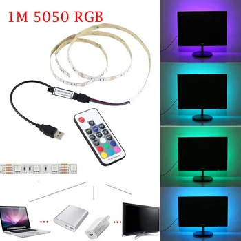 

1M USB 5V LED Strip 5050 RGB Strip Lamp Non-Waterproof USB LED Light Strips Flexible Tape DC 5V IP20 Waterproof RGB String Lamp