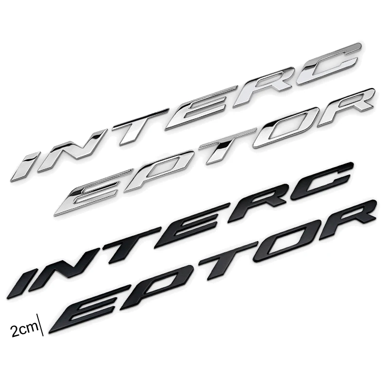 

Car Front Sticker Head Labeling INTERCEPTOR For Ford 3D Metal Emblem Badge Silver black Letters Decals Auto Accessories Modified