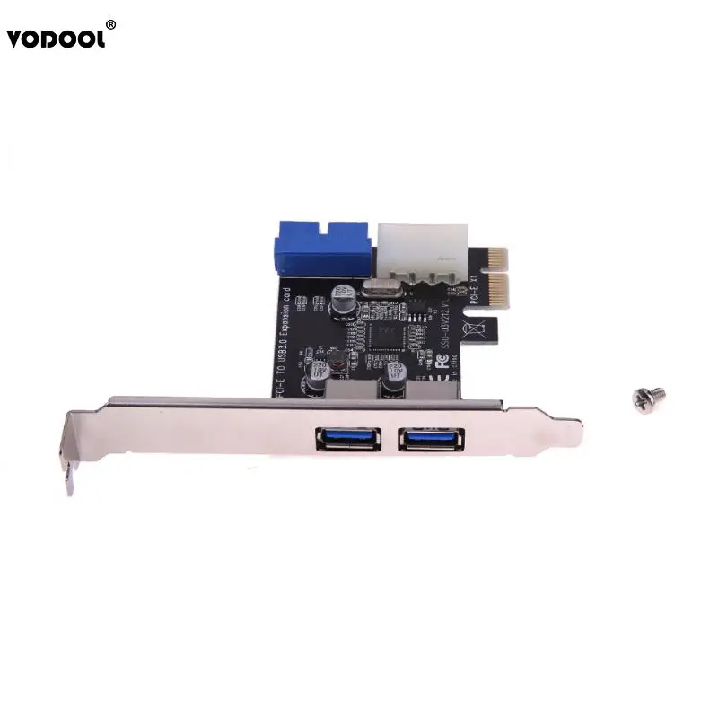 VODOOL USB 3,0 PCI-E Плата расширения внешний 2 порта USB3.0+ внутренний 19pin разъем PCIe карта 4pin IDE разъем питания Прямая поставка