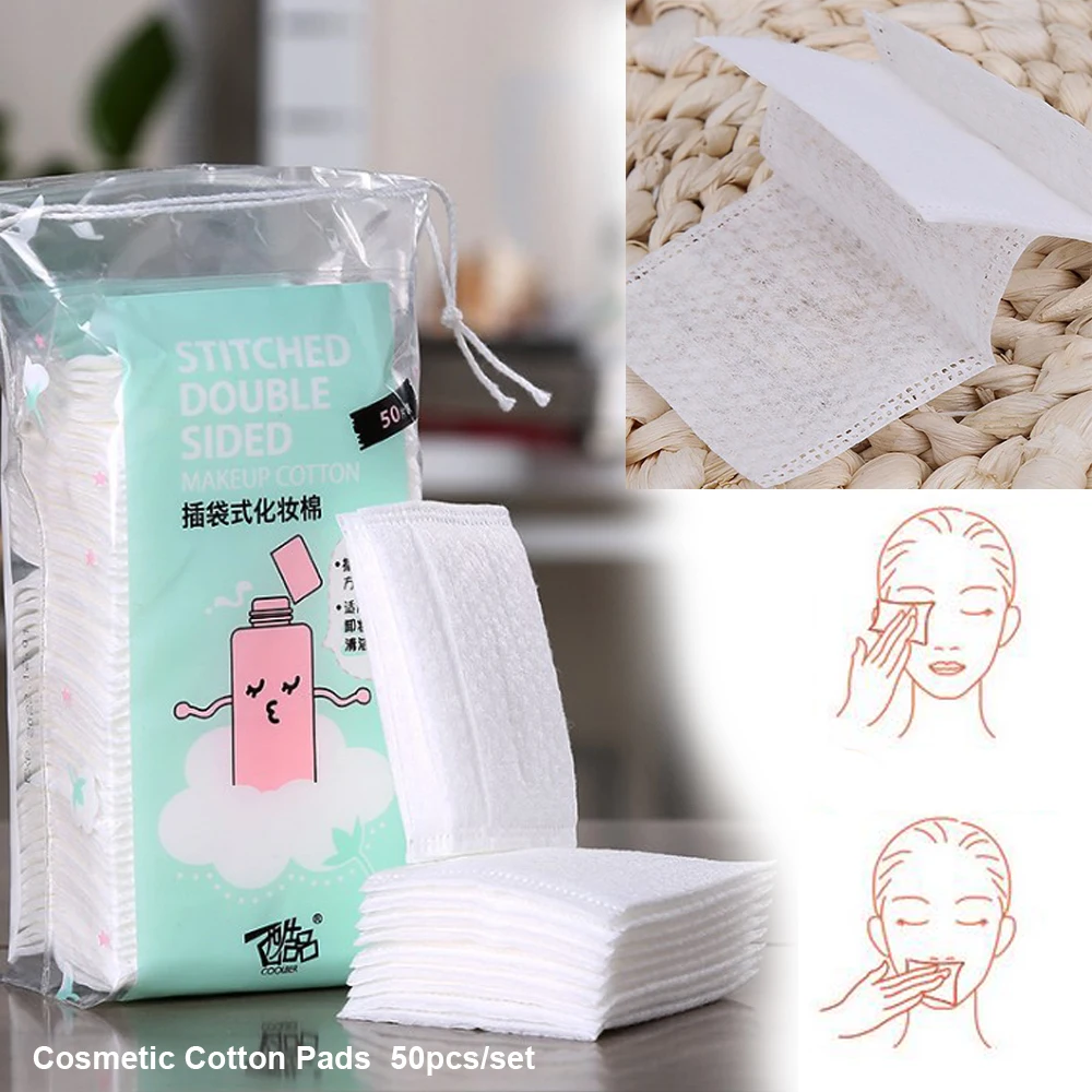 

50Pcs Organic Cotton Pads Facial Cut Cleansing Makeup Puff Cosmetic Makeup Remover Wipes Face Wash Cotton Pads Health Skin Care