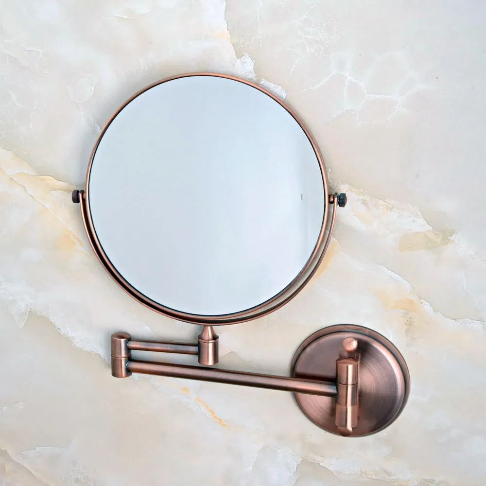 Antique Copper 8 Inch Bath Mirror 3X Magnification Wall Mounted Adjustable Makeup Mirror Dual Arm Extend 2-Face Bathroom Mirror Antique Copper 8 Inch Bath Mirror 3X Magnification Wall Mounted Adjustable Makeup Mirror Dual Arm Extend 2-Face Bathroom Mirror