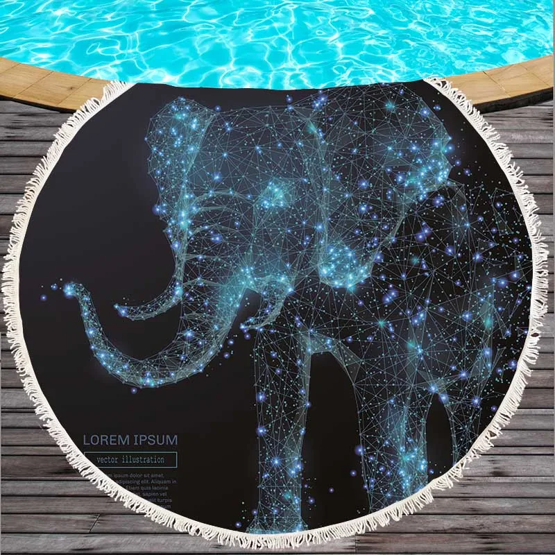 

The constellation animal's round beach towel printed for the summer microfiber swimming blanket for summer