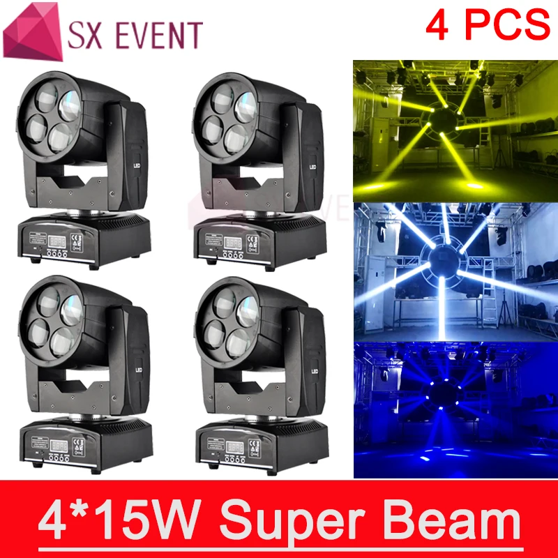 

4 шт./партия, сценическое освещение, 60 Вт, 4 х15 Вт