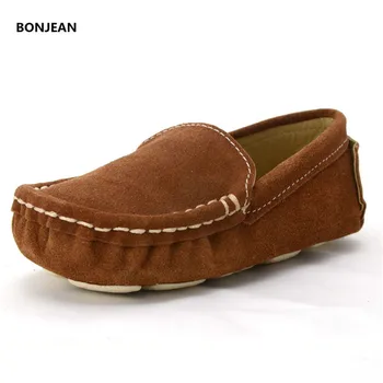 

Children Boys Casual Shoes Girls Loafers Superstar Shoes Baby Kids Slip on Sneakers Genuine Leather Boys Boat Shoes Non-slip