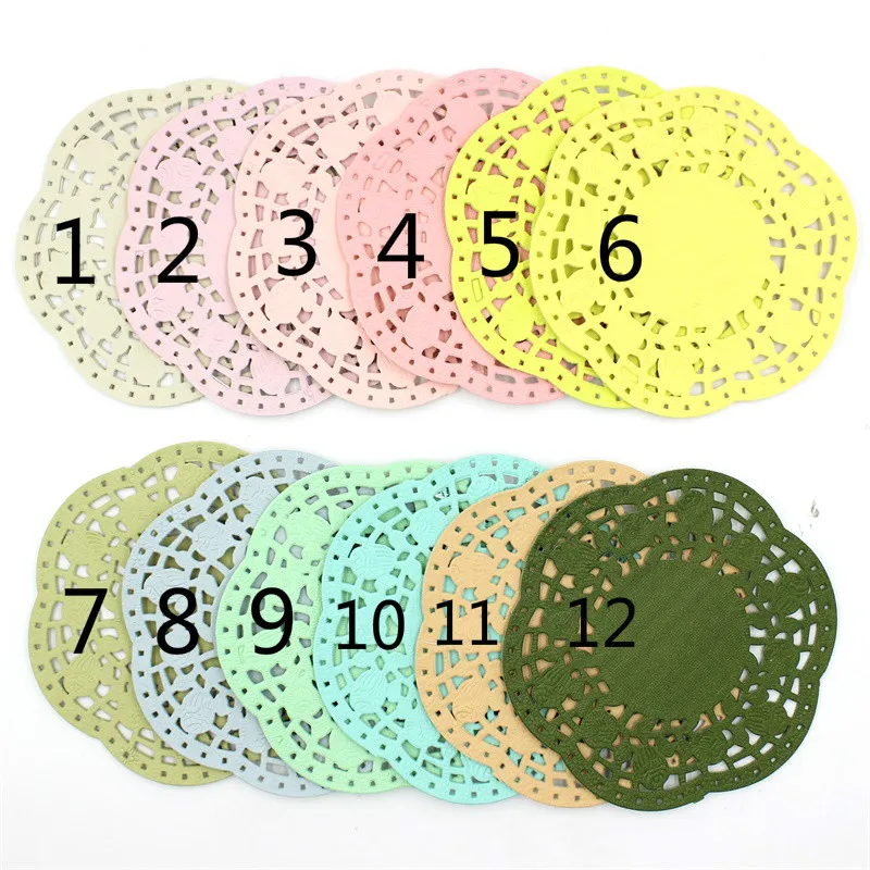 

KSCRAFT 4.5" Colored Flower Lace Paper Doilies/Placemats for Wedding Party Decoration Supplies Scrapbooking Paper Crafts