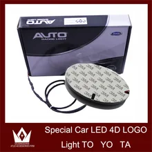 Tcart 1Set 12cm*8cm Auto Led Bulbs Car 4D Logo Light Emblem Front Lamp Original Chrome Badge For Toyota For Corolla Accessories