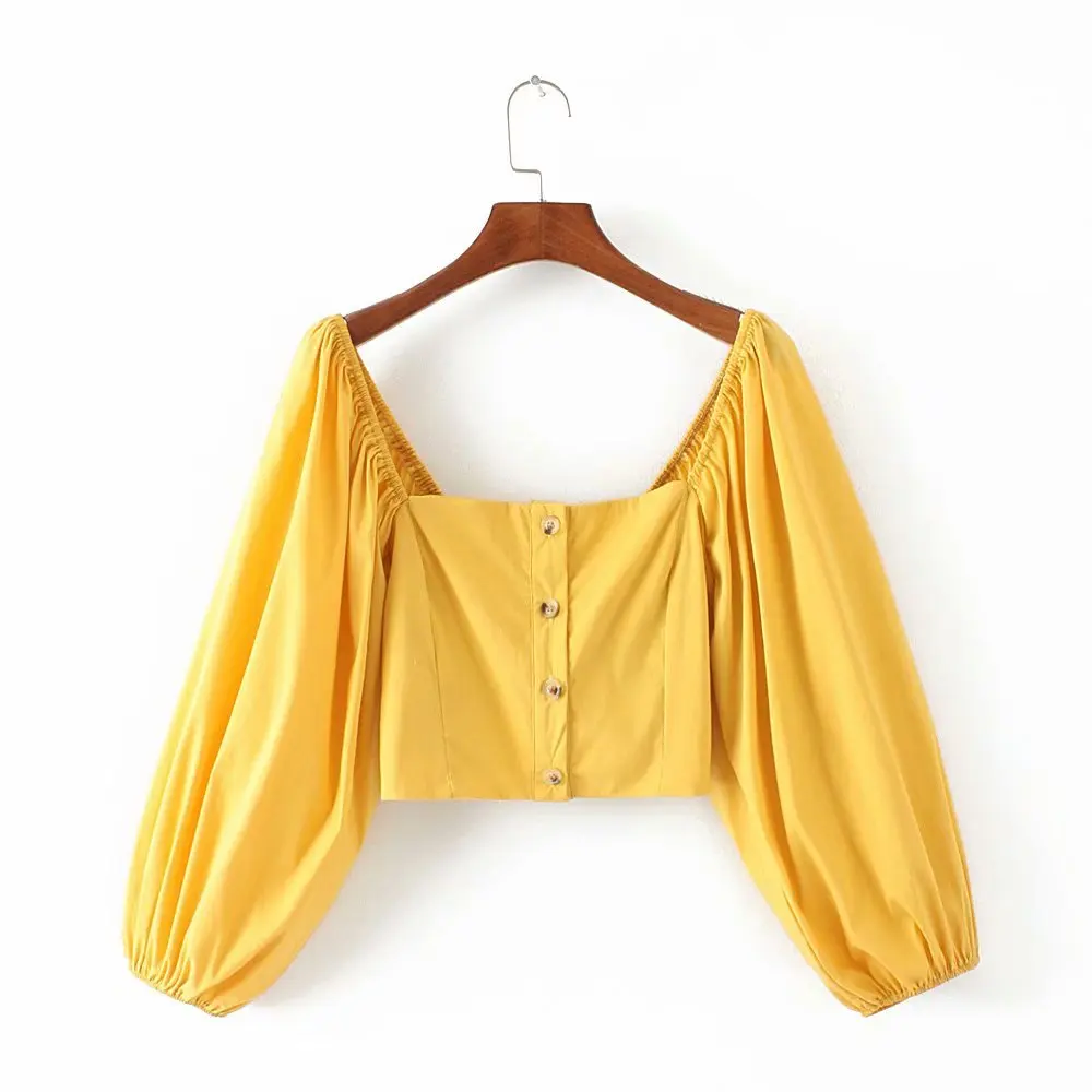 

Vingae sexy long sleeve crop top Summer womens tops and blouses women shirts 2019 boho korean fashion clothing