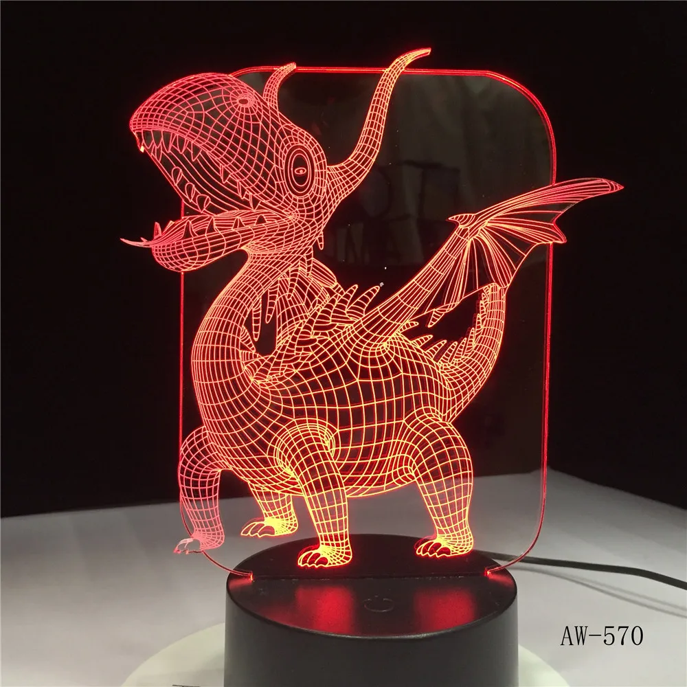 Покемон го Мега Коллекционная Charizard 7 цветов Изменение 3D лампа Мега ночные огни 3D визуальная Таблица лампа Дети Подарки AW-570