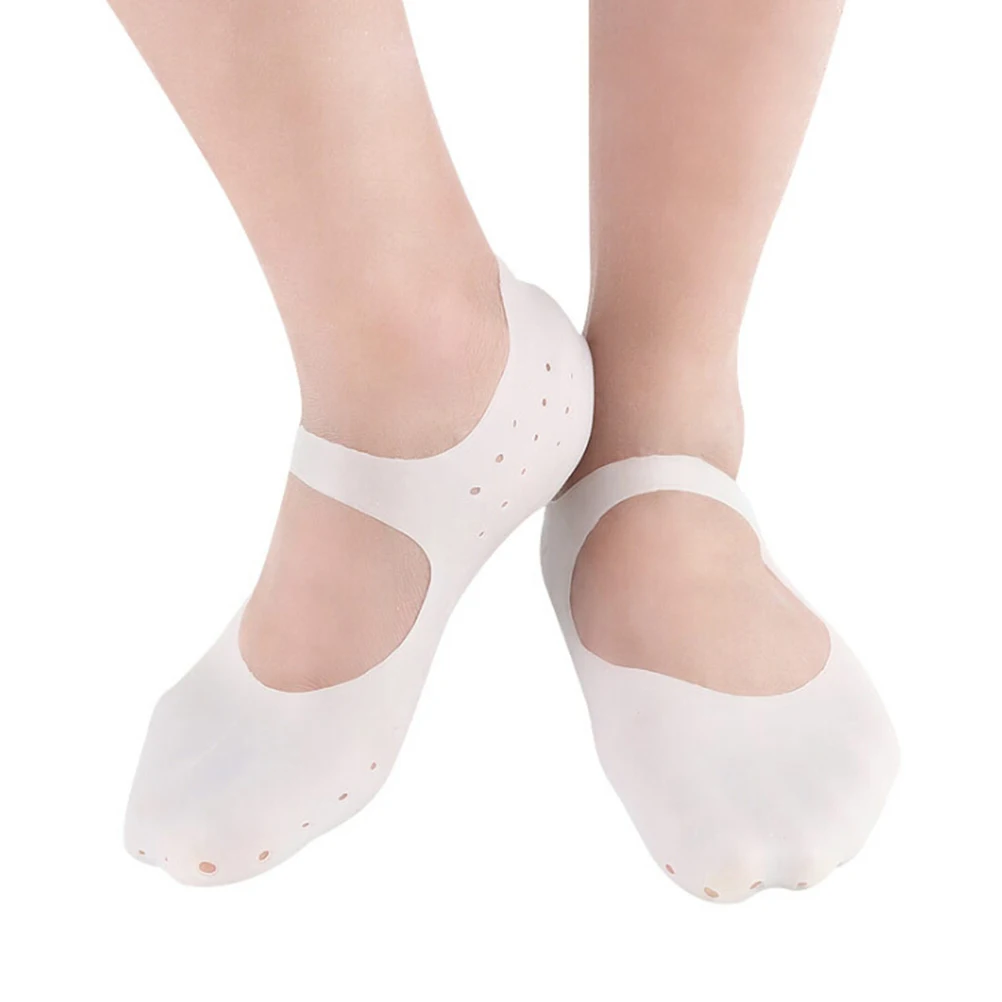

1Pair Foot Protector Silicone Socks Moisturizing Anti-cracking Boots Arch Support SPA Foot Protection Insert Gel Insole Hot Sale