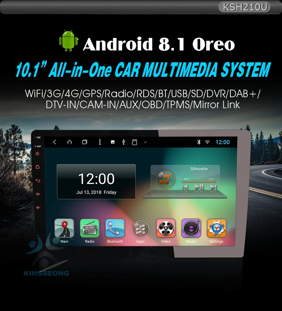 8-ядерный 10," DAB+ 1 DIN Android 8,1 gps Bluetooth навигация 4G OBD DVB-T2 AUX автомобильный Радио RDS BT DVD USB SD DVR