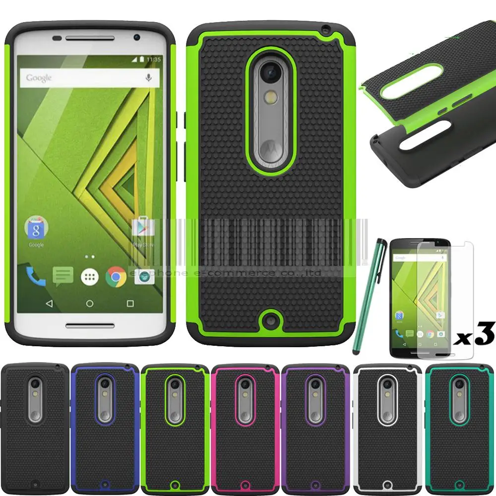 

For Motorola Moto X Play XT1562 XT1563/Droid Maxx 2 Case Armor Heavy Duty Hybrid TPU Silicone Cover With/Without Films @