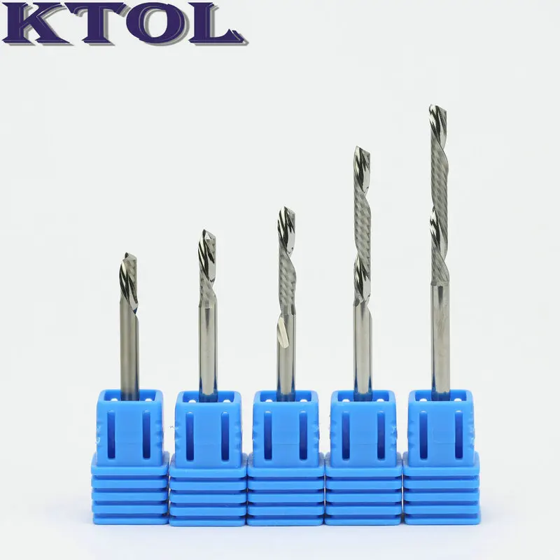left helical one flute milling cutter carbide cnc router bit end mill tool_1