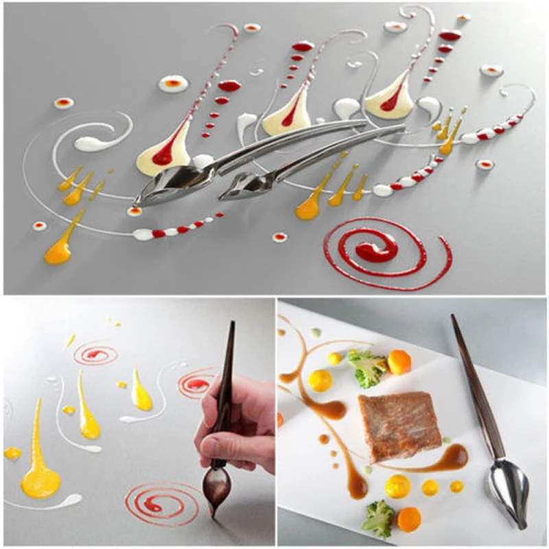 1 шт. мини-ложка креативный Декор инструмент для рисования пищи дизайн соус тарелка жаропрочная посуда для десерта торт ложки инструменты