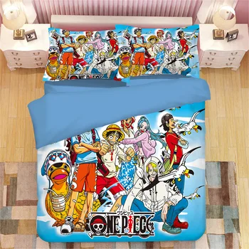 

One Piece 3D Cartoon print bedding set Duvet Covers Monkey D. Luffy comforter bedding sets Roronoa Zoro bedclothes (NO sheet)
