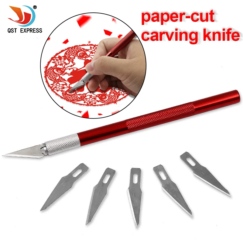 6 Blades Craft Artwork Engraving DIY Cutter Set Model Repairing Multipurpose Sculpture Scalpel Carving Knife