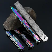 

Outdoor Tactical Folding Blade Knife Cuchillo High Hardness Blade Facas Camping Pocket Knife Titanium Stainless Steel knives