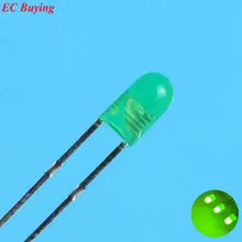 3 мм зеленый светодиодный Круглый Безграничный светоизлучающий диодный рассеянный противотуманный светильник шарик плагин DIY Набор бесконечная практика DIP100 шт/партия