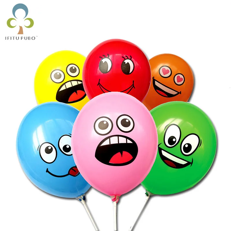 

50Pcs/lot 12 inch Smile Face Balloons Expression Ballon Latex Air Globo Halloween Decorations Happy Birthday Party Supplies GYH