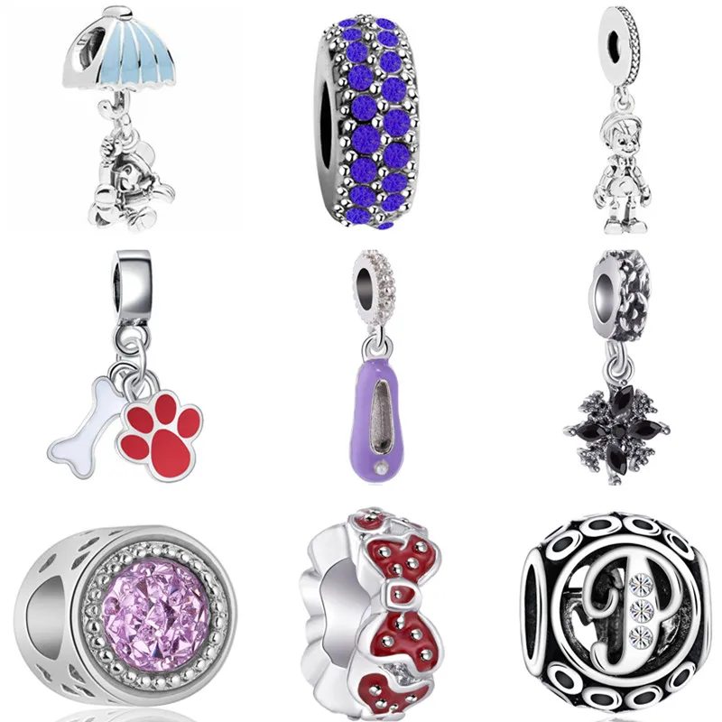 Punk Style Alloy Hollow Butterfly Shell Hearts Elephant Shoe Lock Crystal Beads Fit Pandora Bracelets Charms DIY Jewelry Women | Украшения