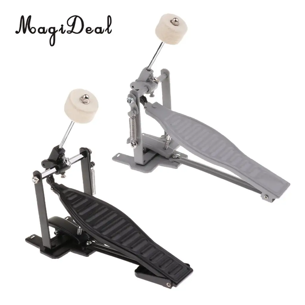 Aluminium Alloy Single Spring Bass Drum Pedal Adjustable Stroke with Drum Wool Beater For Percussion Replacement Accessories