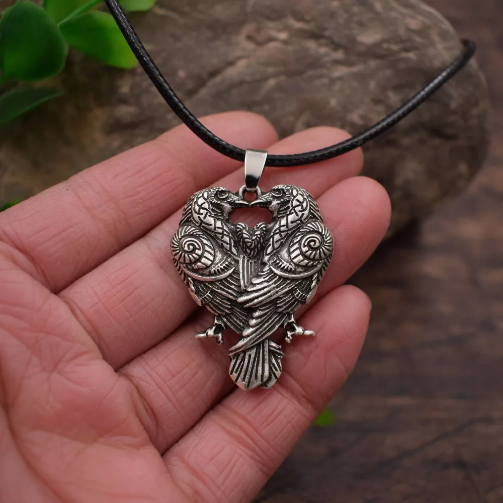 Колье Odin's Ворон Huginn And Muninn Odin Raven подвеска с символикой викингов ожерелья