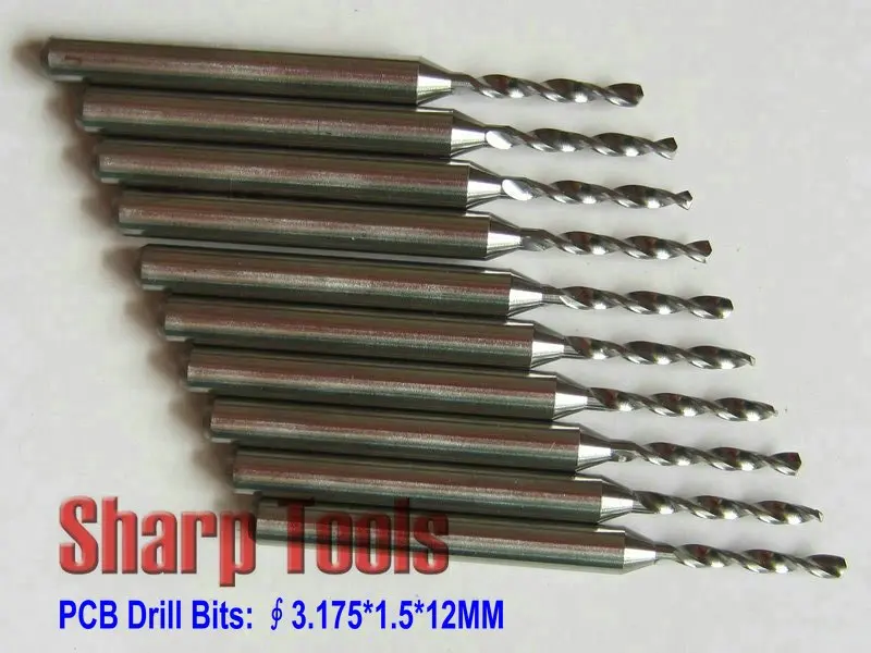 

Accurate 10pcs 3.175*1.5*12MM Carbide Drill Bits, CNC Parts for drilling Circuit Board, Carbon Fiber, SMT, FREE Shipping