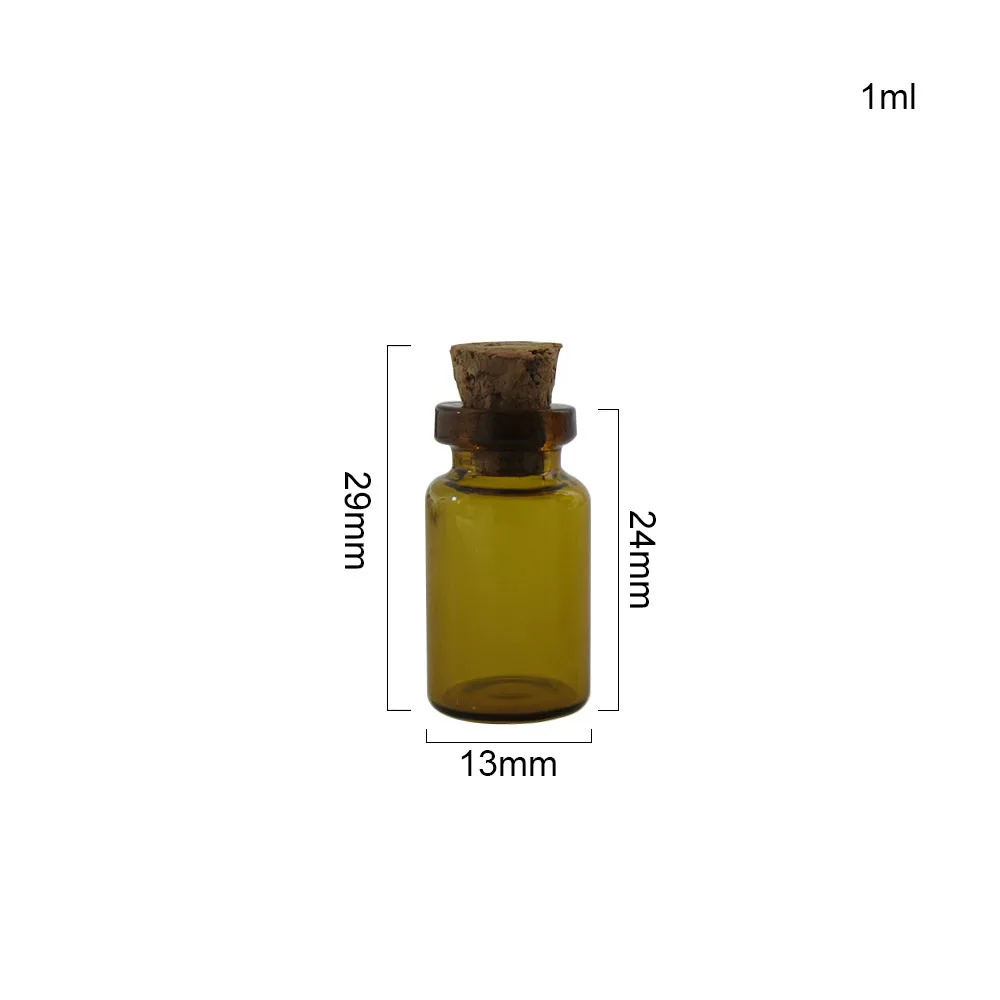 50x0,6 мл пустой мини Малый стеклянная бутылка для образцов с глаз крюк 0.6cc янтарный прозрачный Стекло флаконы с пробками