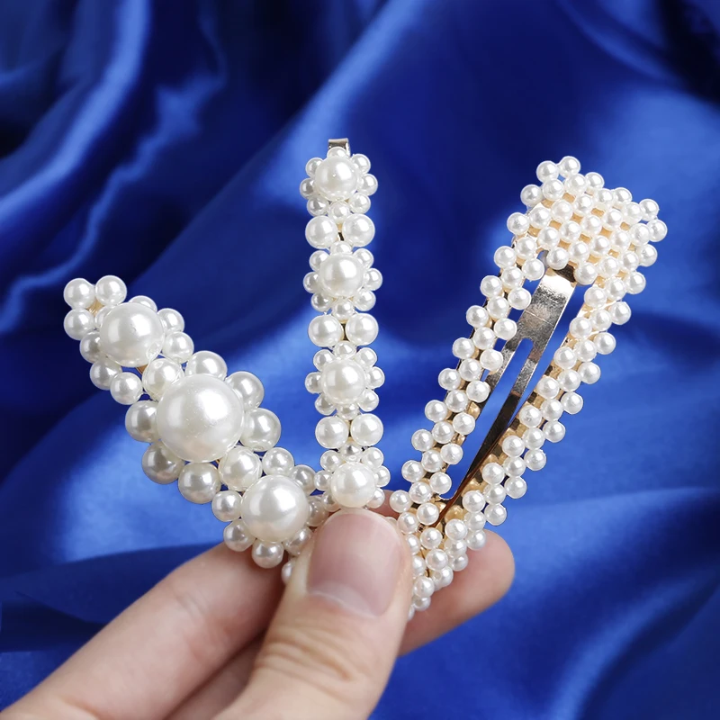 New 7 Styles Women Silver Color Metal Pearl Hairpins Lady Simple Hair Clips Barrettes Headwear Hair Styling Tools Accessories