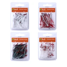 HENGJIA 20 шт. Иска Искусственный несколько Цвет Fly связали волосы с коробкой перо углерода один Крючки песка рыболовные снасти