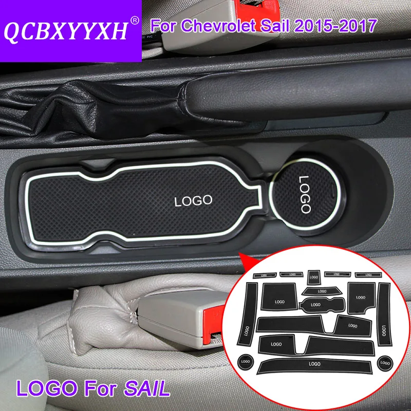 

QCBXYYXH Car Styling Car Slot Pad Interior Door Groove Mats Latex Anti-Slip Cushion Accessories For Chevrolet Sail 3 2015-2017