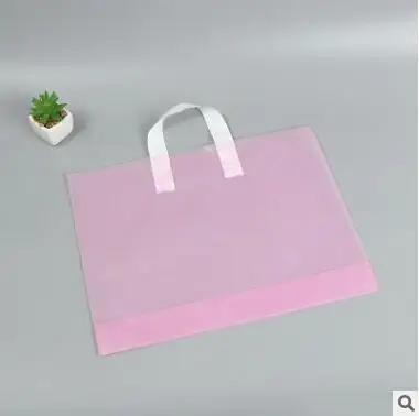 12 шт твердые пластиковые пакеты с ручками прозрачный упаковочный пакет сумка хозяйственная сумка для одежды Хорошее качество пластиковая сумка Украшение - Цвет: 1