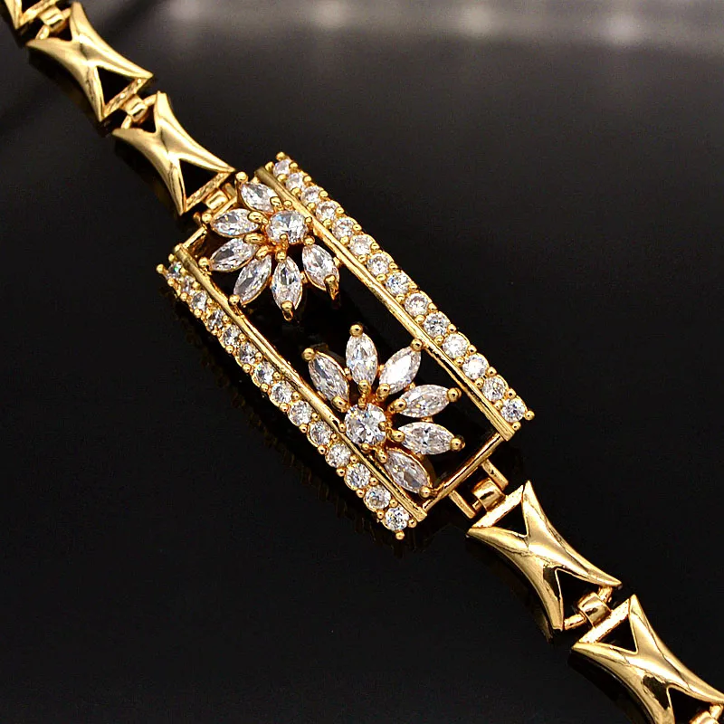 Модный женский золотой разноцветный циркониевый стильный цветной CZ браслет-Шарм ювелирные изделия