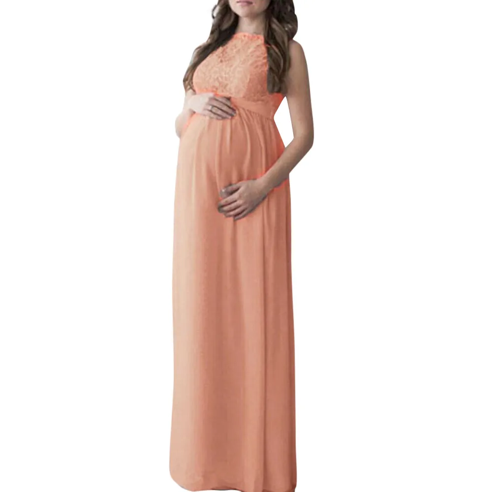 

2019 Pregnant Women Dress Vintage Party Fashion Maxi Lace Vestidos Verano Sexy casual Summer Elegant loose Bohemian Dresses