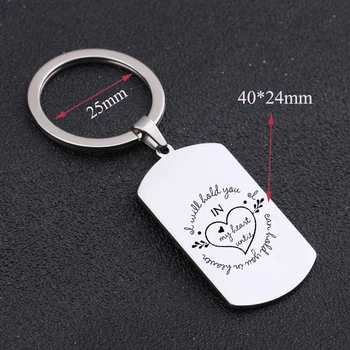 

"I will hold you in my heart until I can hold in heaven"LOVE LOSS Memorial Jewelry Keychain 3 Colors Dog Tag Keyring Gift