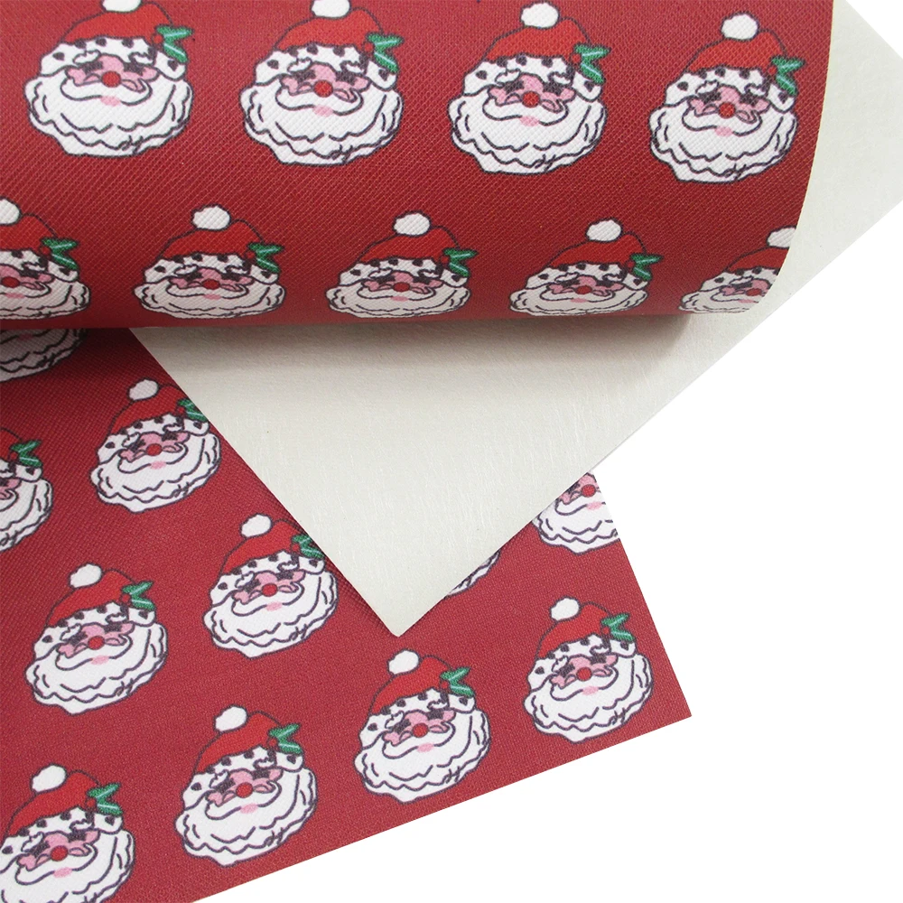 Дэвид Энджи 20*34 см Санта Клаус Рождество Синтетическая кожа ткань 1 шт., DIY Швейные материалы для сумок одежды, 1Yc2820 - Цвет: 1058171001