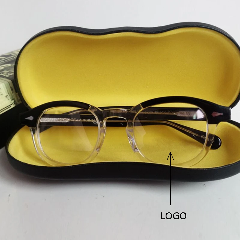 

Johnny Depp Glasses Men Women Acetate Eyeglass Frame Brand Design Computer Transparent Optical Glasses Frame Top Quality box 313