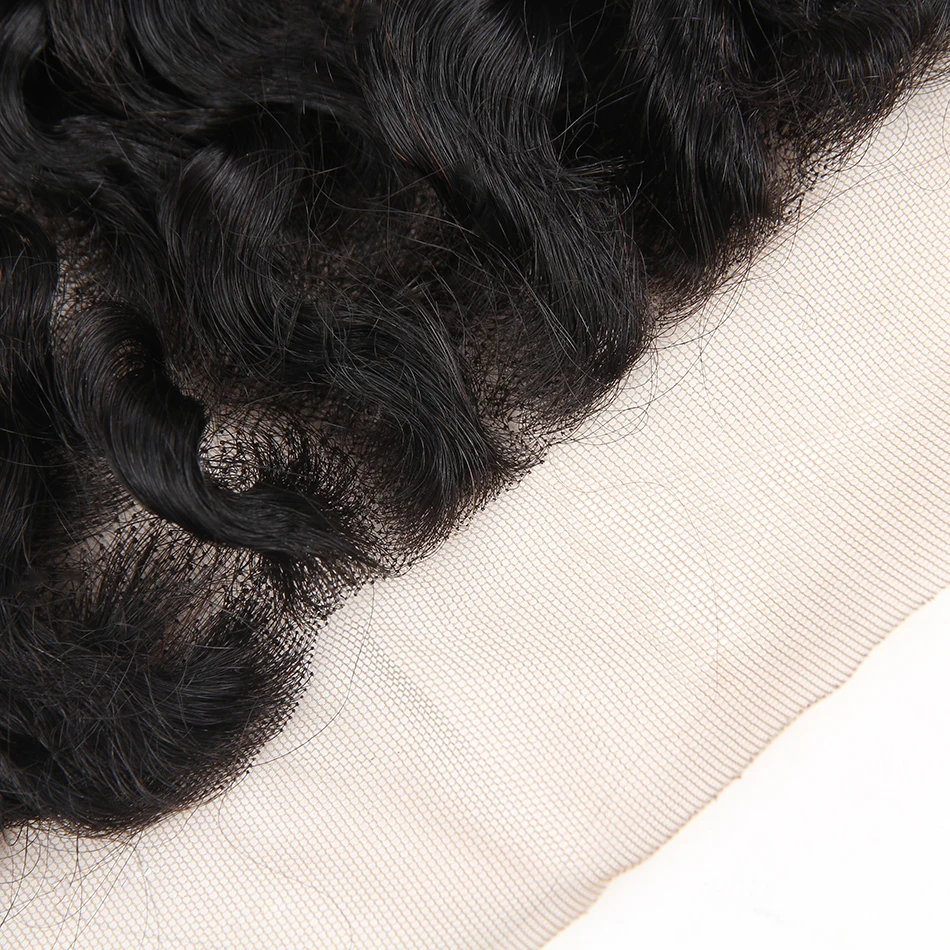 Brazilian Deep Wave Hair Lace Frontal Closure 13X4 From Ear To Ear Remy Human Hair Lace Frontal 130% Density Swiss Lace Closure