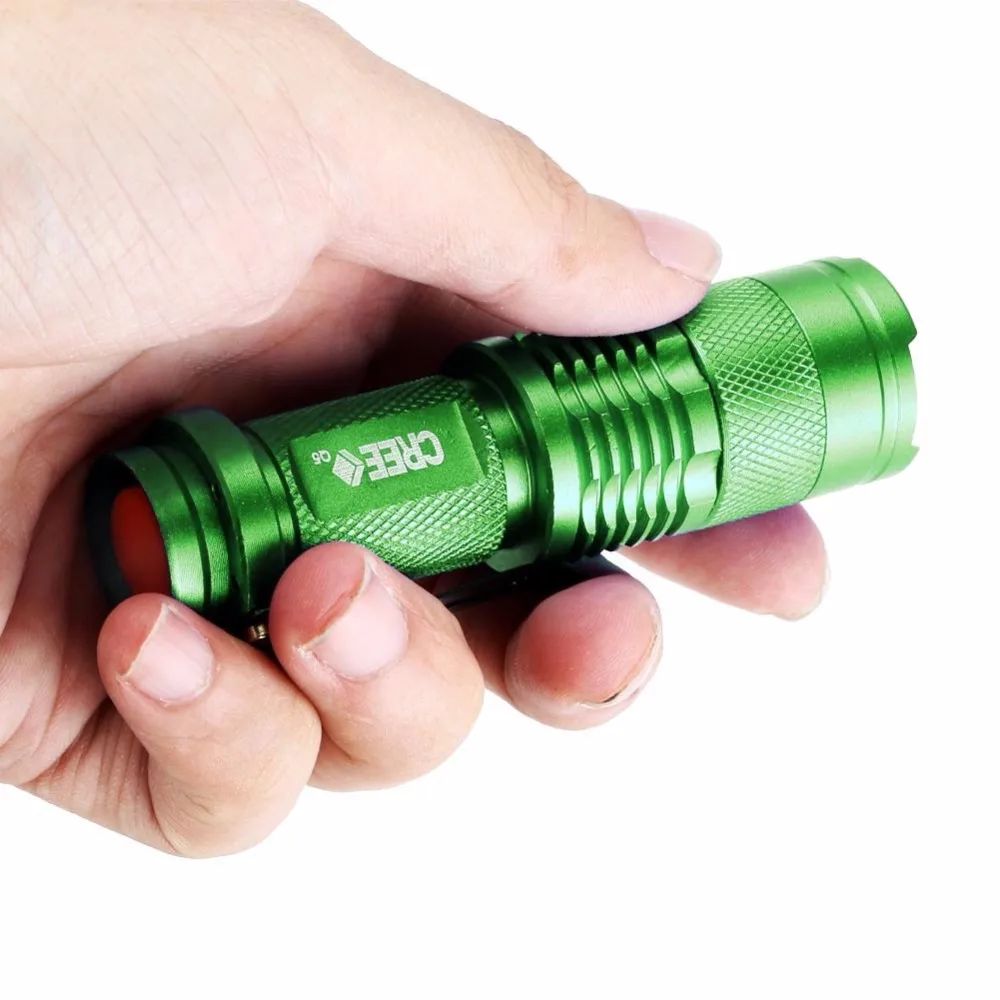 UltraFire светодиодный мини-фонарик с масштабированием, тактический портативный фонарь, светодиодный фонарь с аккумулятором 14500 - Испускаемый цвет: changeable