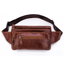 Мужская Натуральная Вощеная кожа Слинг Грудь день назад пакет качество бренд сумка через плечо многофункциональная поясная сумка